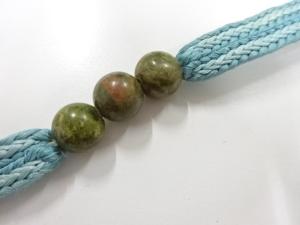 天然石帯留め・正絹手組帯締めセット